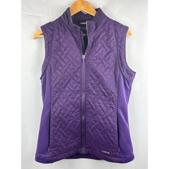 Annika Cutter & Buck Womens Convertible Jacket/Vest M Purple Quilted WeatherTec - Picture 5 of 6
